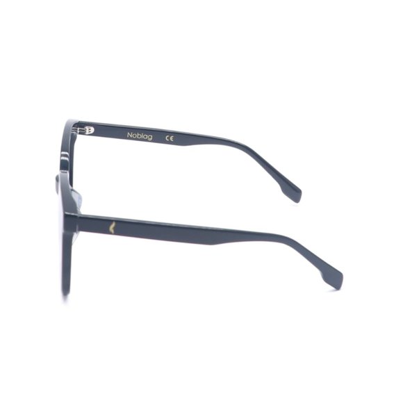 Noblag Ode Square Unisex Sunglasses Acetate Black Nylon Polarized Lenses 56mm